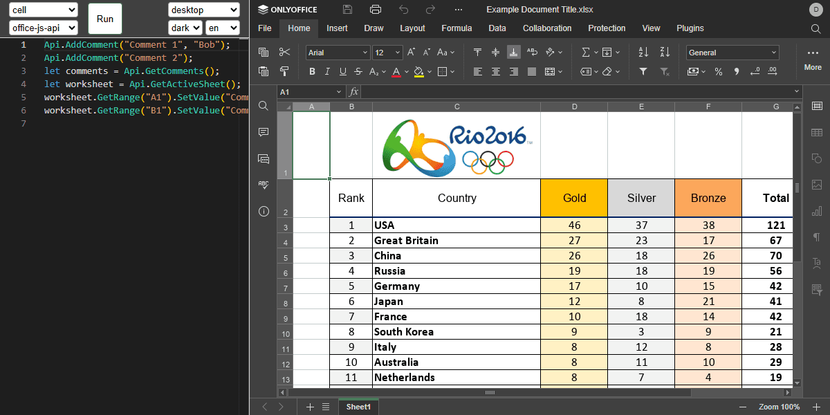 Spreadsheet API